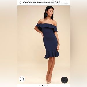 Lulus Confidence Boost Navy Blue
Off-The-Shoulder Bodycon Dress